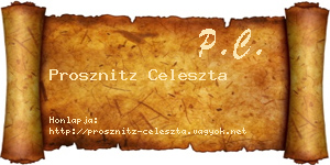 Prosznitz Celeszta névjegykártya